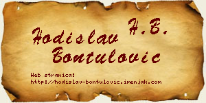 Hodislav Bontulović vizit kartica